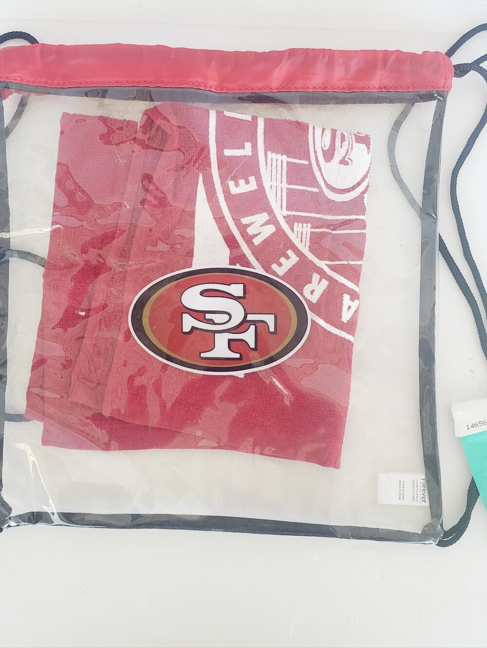 NFL San Francisco 49ers Clear Backpack Candlestick Park Towel & Game Ticket Band